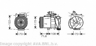 AVA QUALITY COOLING vwk257 -  Компрессор, кондиционер